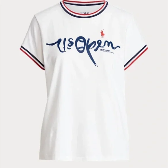 Ralph Lauren Women's US Open Logo Cotton Tee in Pure White XS - Picture 16 of 16